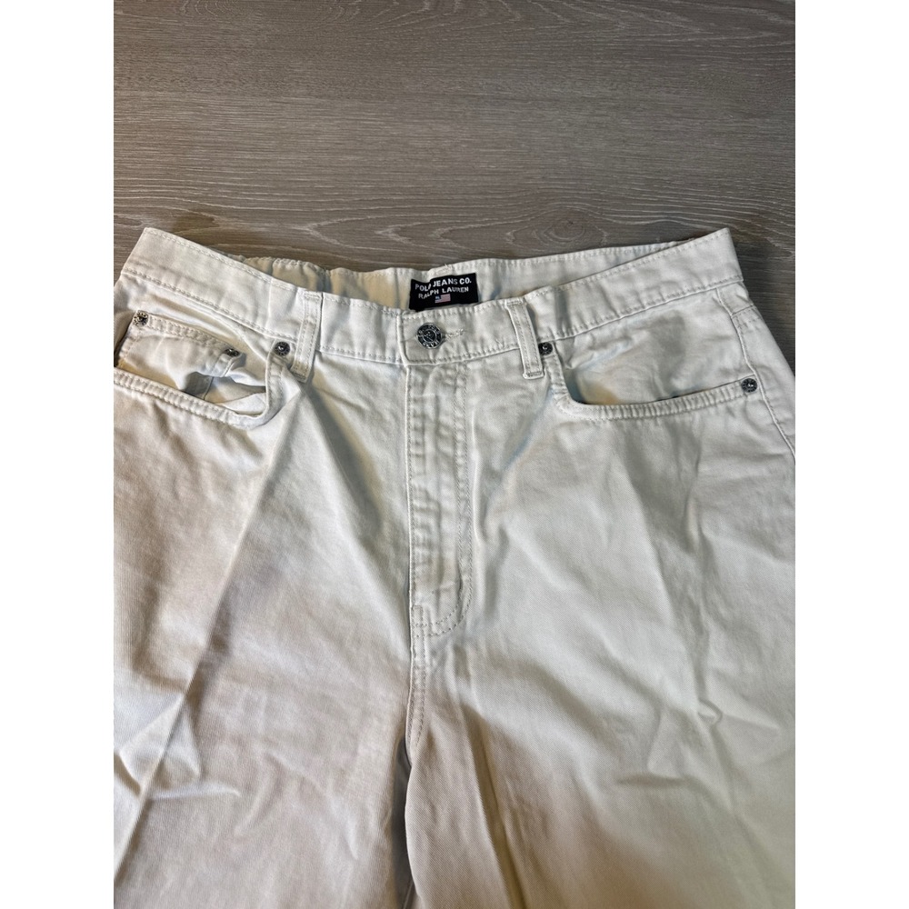 Polo Jeans Co Ralph Lauren Mens 33x33 Off White Straight Leg Cotton Pants - Picture 2 of 14